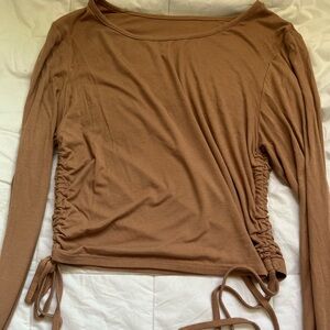 Brown Long Sleevee with adjustable string on side